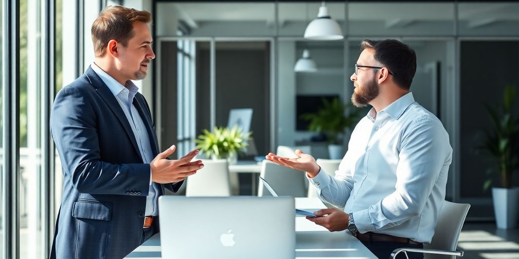 Berater und Kunde im Büro