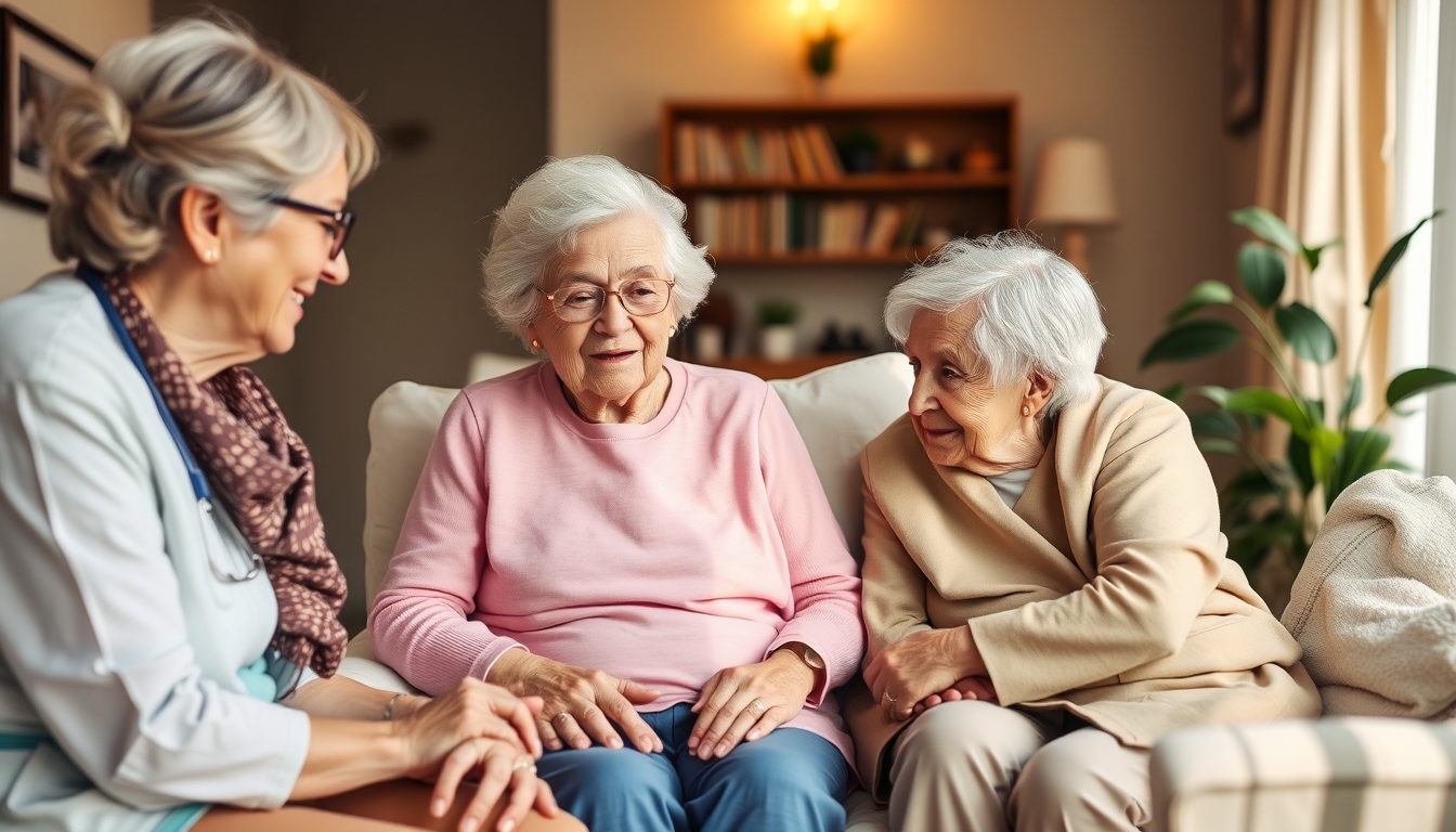 Elderly care scene illustrating compassion and support.