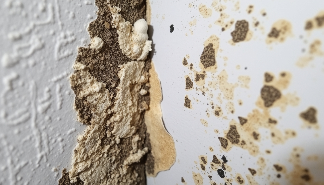 Mold growth in room corners.