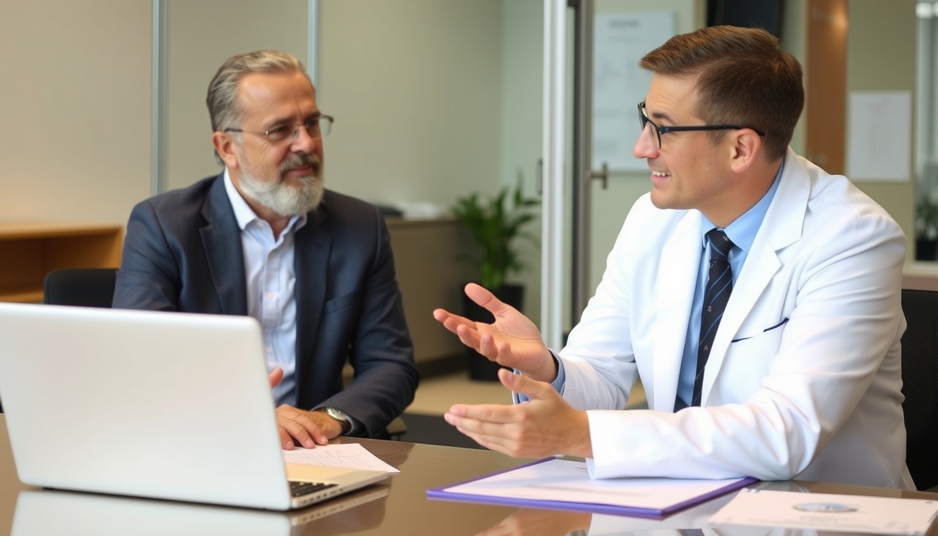 Consultation between customer and insurance expert.