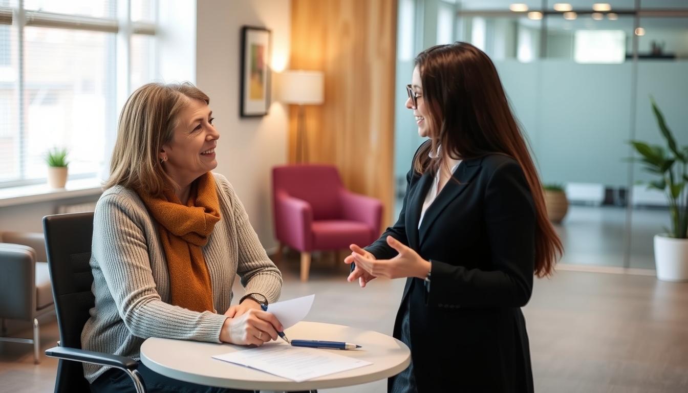 Consultation between a customer and insurance expert.