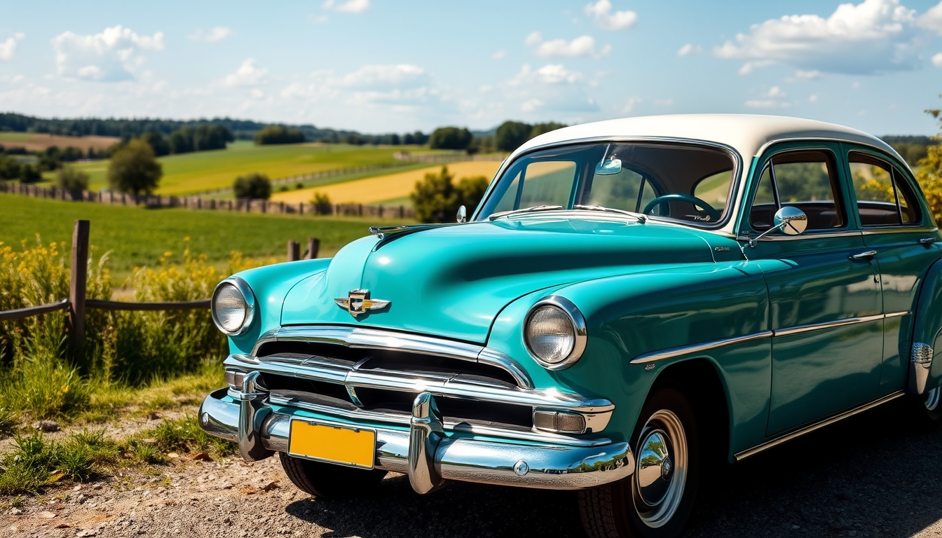 Oldtimerversicherung: Oldtimer fährt auf Landstraße