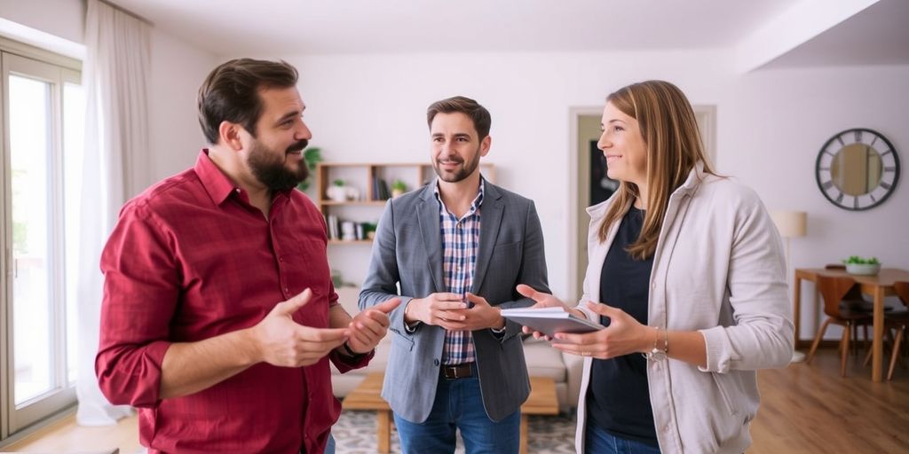 Landlord and tenant discussing rental loss insurance