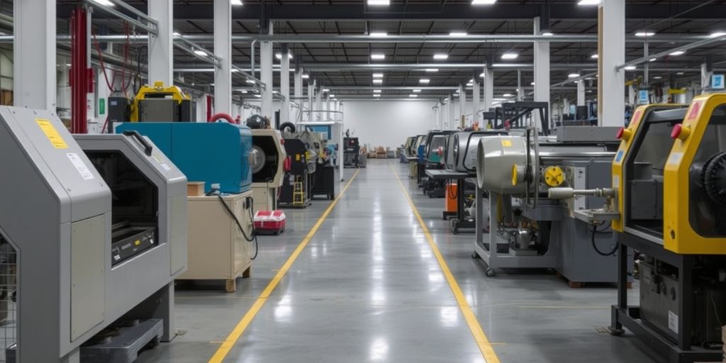 Industrial machines on a factory floor