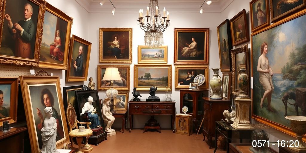Art pieces in an elegant gallery