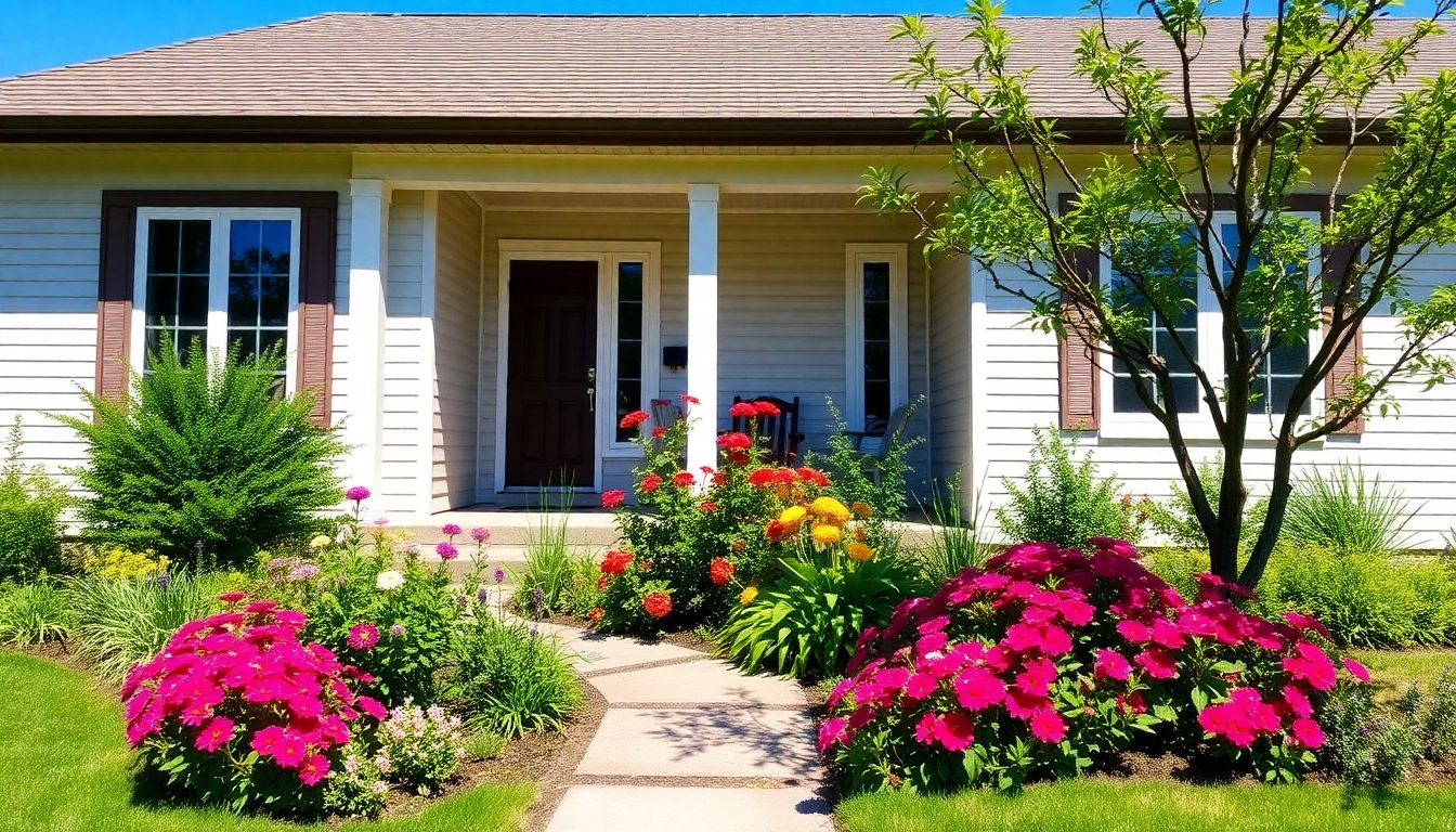 gleitender Neuwert: Modern house with a beautiful front garden.