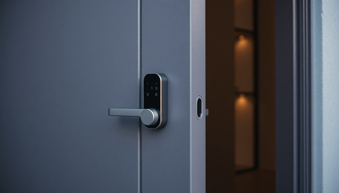 Modern door showcasing advanced security features for burglary protection.