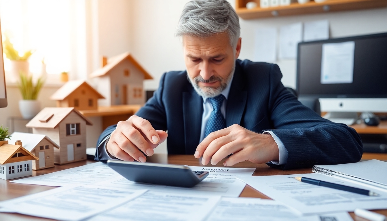 Insurance agent calculating the right insurance amount.