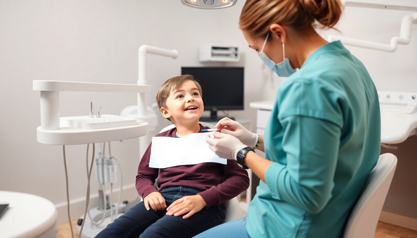 Patient in a dental office for fissure sealing treatment.