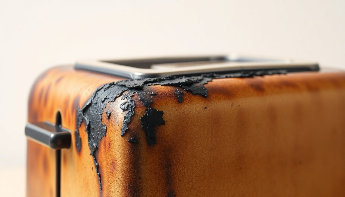 Burnt toaster showing signs of Schmorschaden.
