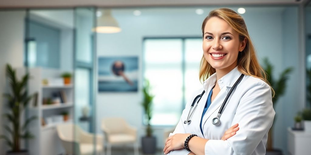 Ärztin empfiehlt die Gesundheitsförderung durch BKK Technoform