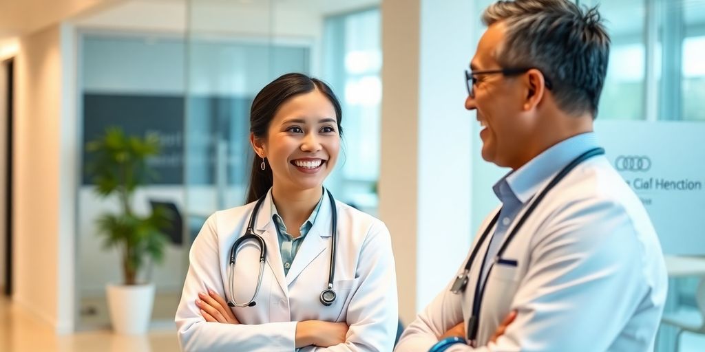 Ärzte tauschen sich über die Leistungen der Audi BKK aus.