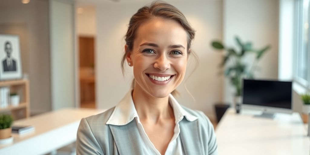 Junge Frau ist bei der Bahn-BKK versichert.