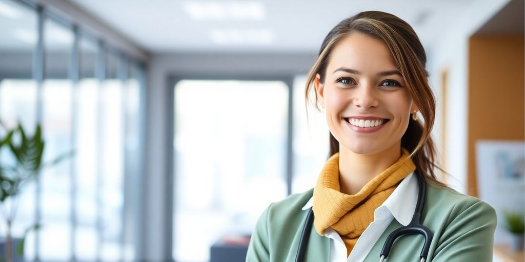 Junge Arbeitnehmerin ist bei der AOK Rheinland-Pfalz/Saarland krankenversichert.