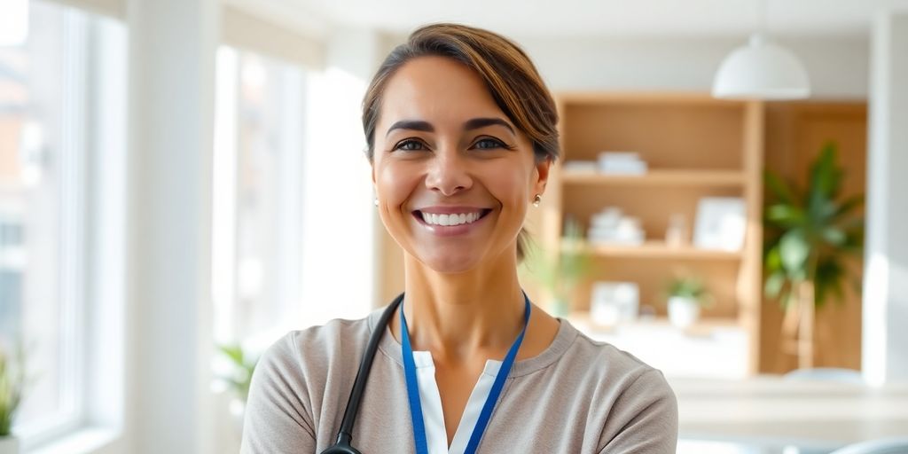 Junge Therapeutin kennt die Häusliche Krankenpflege und Unterstützung durch die Bertelsmann BKK.
