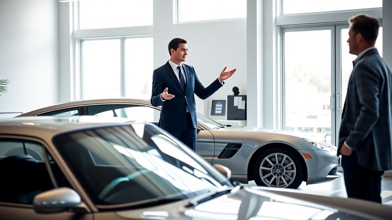 Berater und Kunde sprechen über Autoversicherung