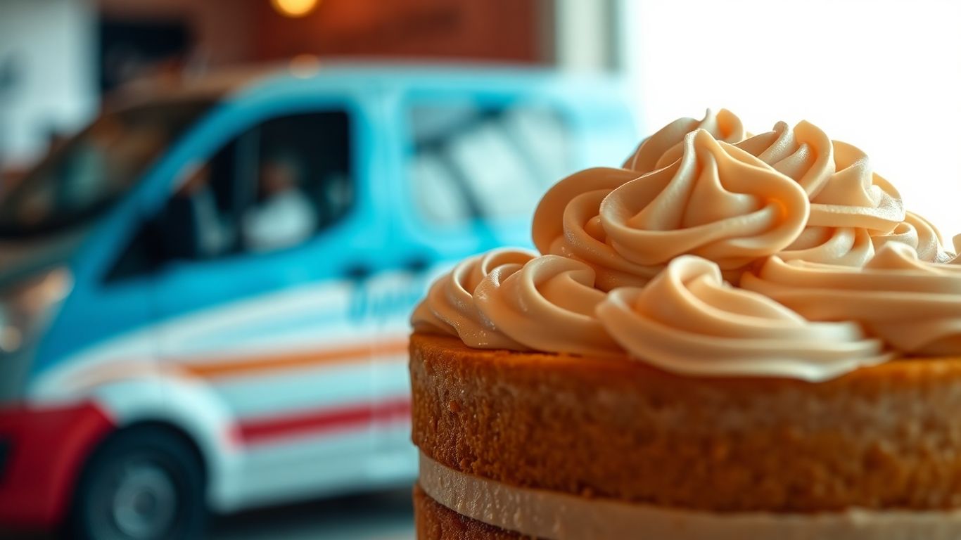 Kuchen und Lieferwagen für Konditorei-Versicherung