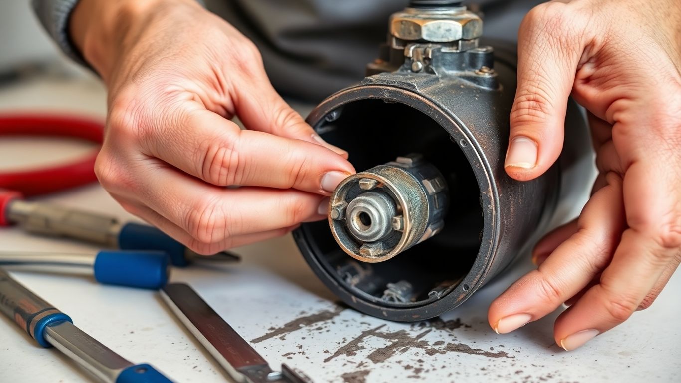 Handwerker repariert beschädigte Heizungsanlage