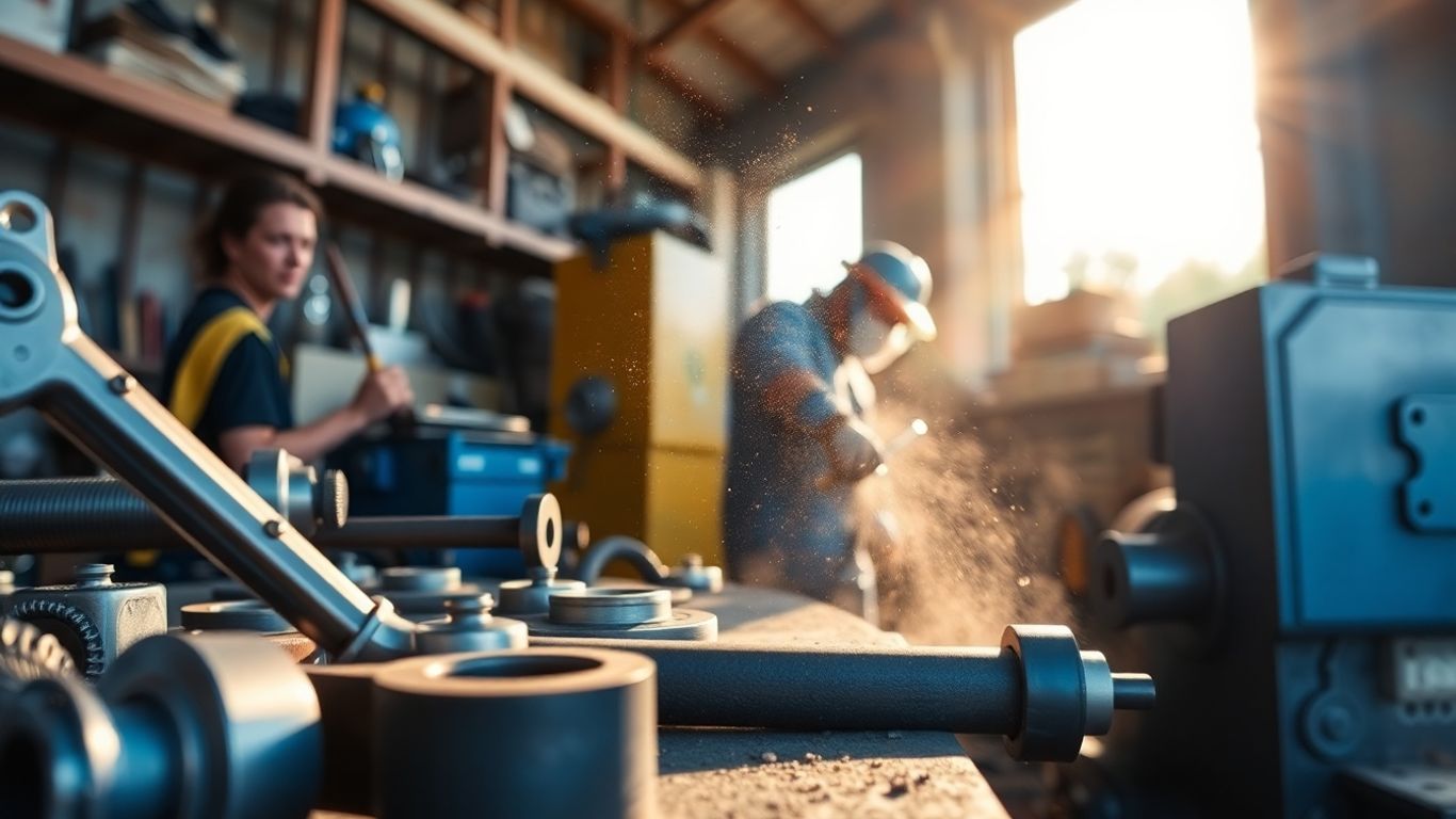 Metallbauer Werkstatt mit Werkzeugen und Maschinen