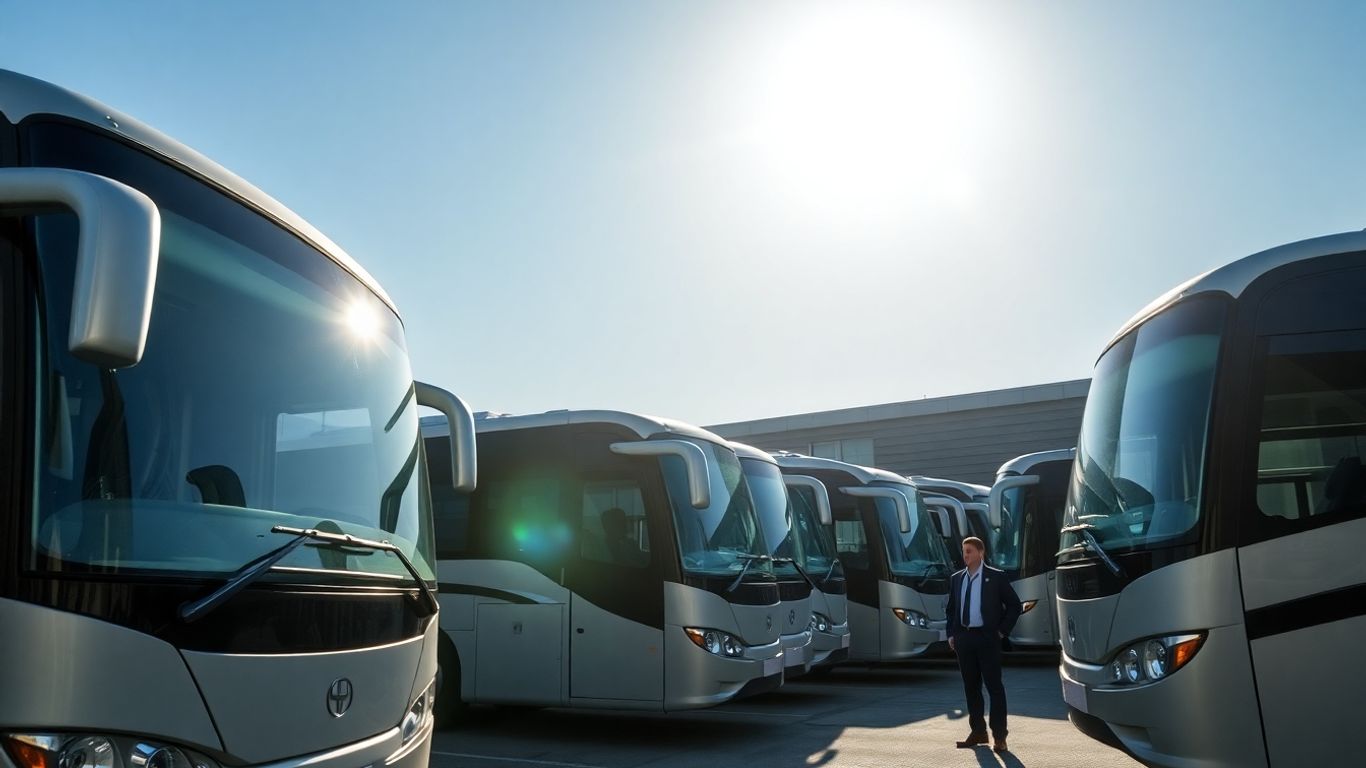 Busflotte im Depot