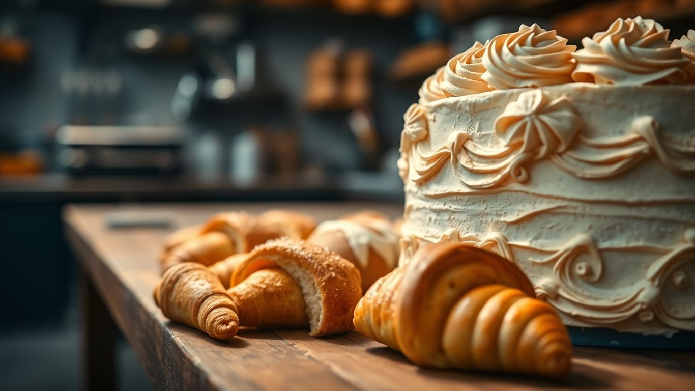 Kuchen und Gebäck in einer professionellen Konditorei.
