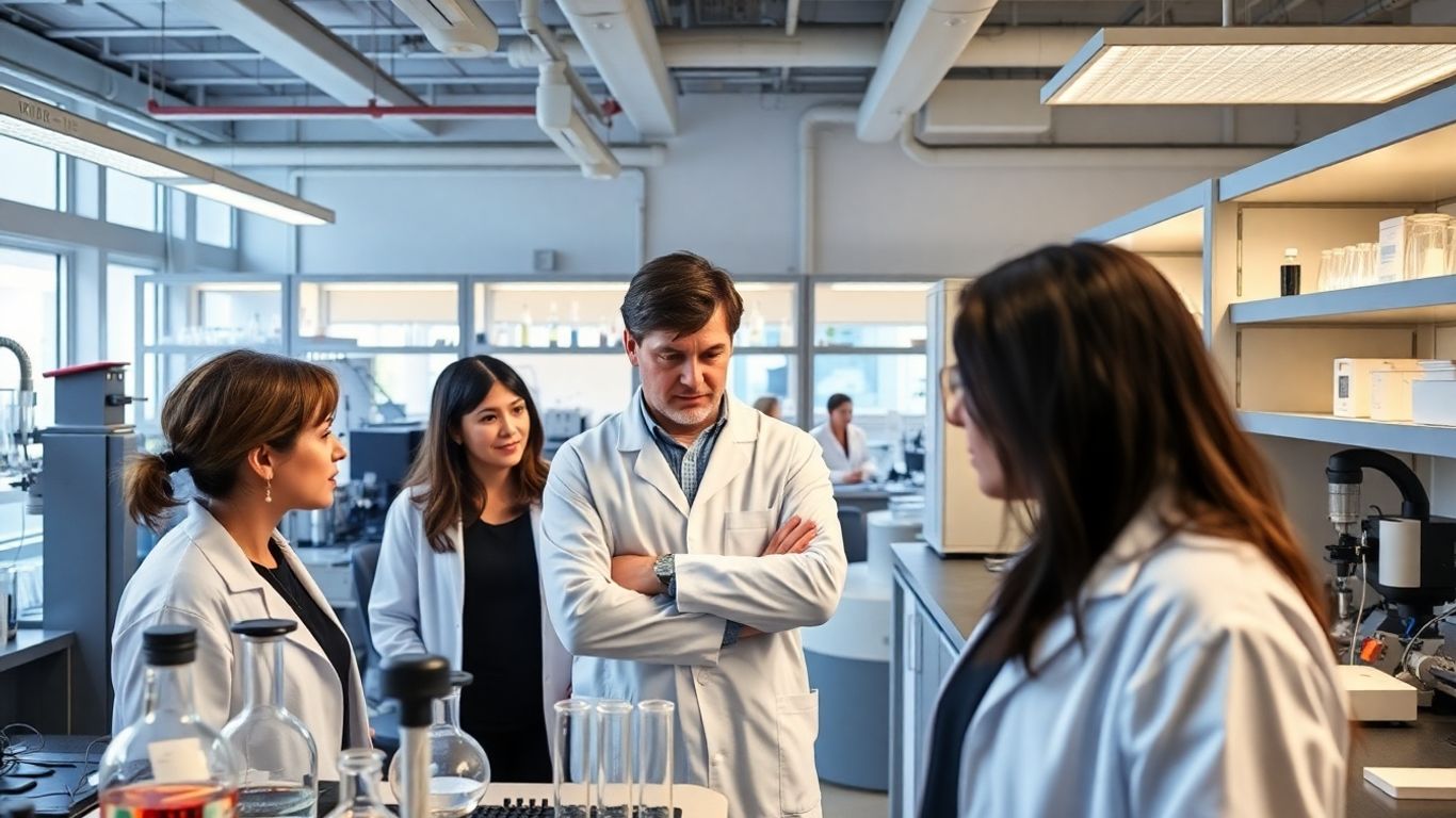 Forschungsinstitut Labor mit Wissenschaftlern und Geräten