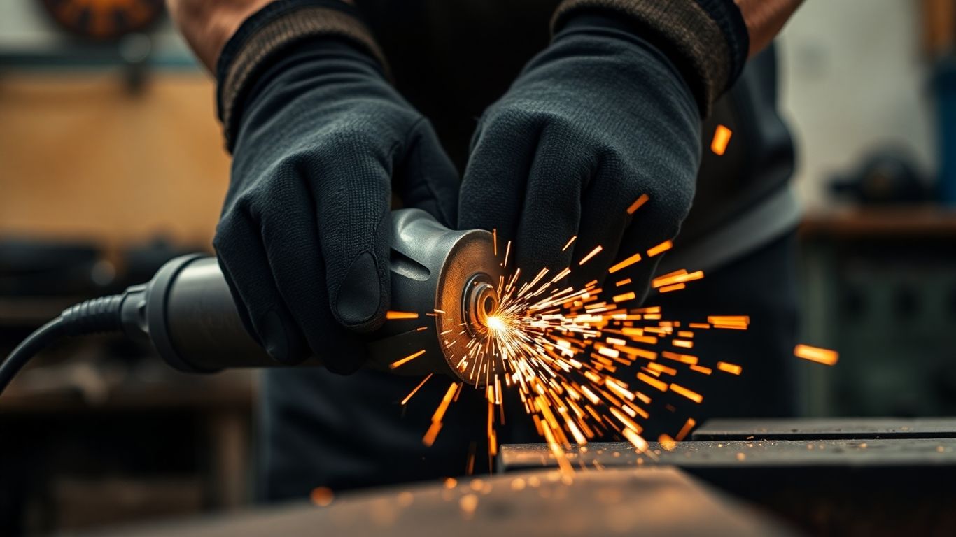 Metallarbeiter bei der Arbeit mit Funkenflug