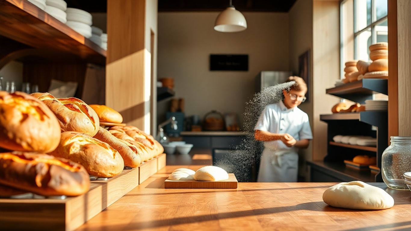 Hotel-Backstube mit frischem Brot und Gebäck