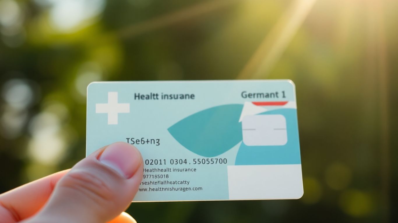 Deutsche Krankenversicherungskarte in der Hand
