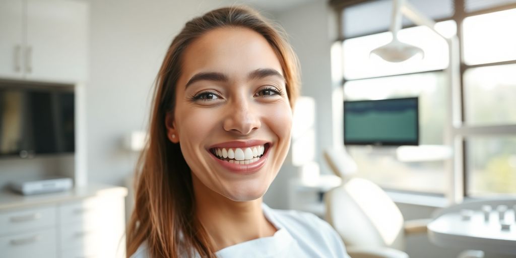 Zahnarzt lächelt in moderner Praxis