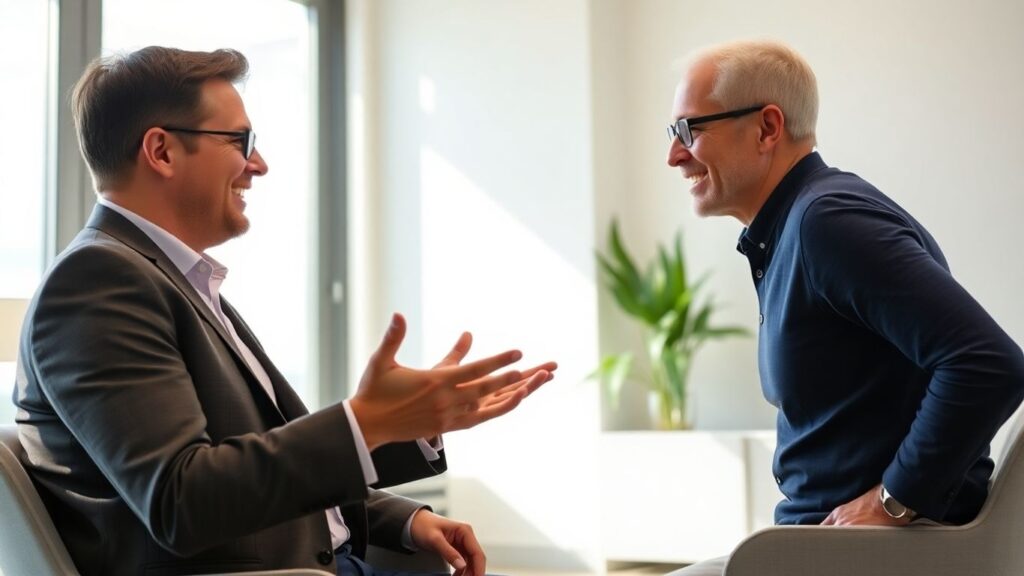 Berufskraftfahrer Versicherung Gespräch im Büro