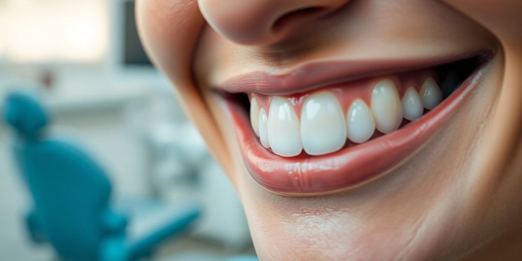 Zahnarztstuhl mit aufgehelltem Lächeln