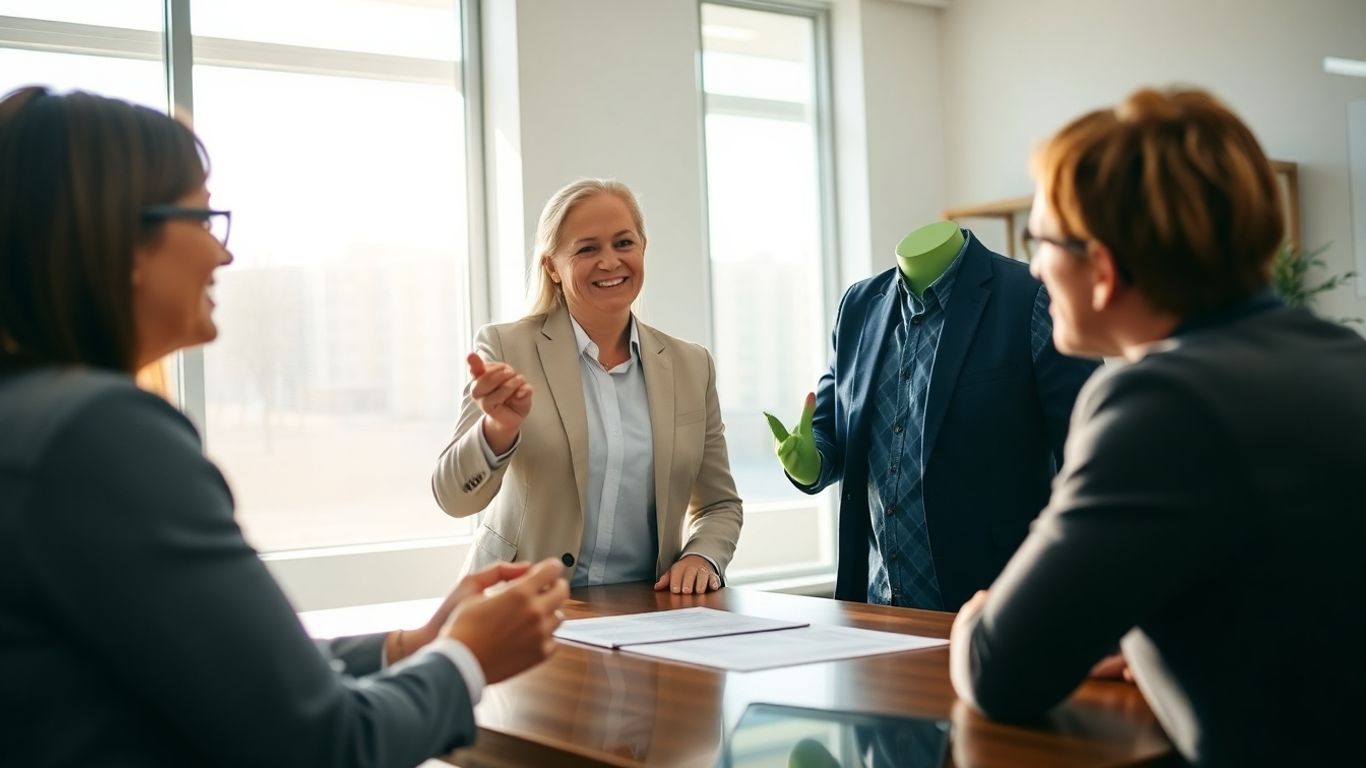 Versicherungsberater und Kunde im Gespräch im Büro.