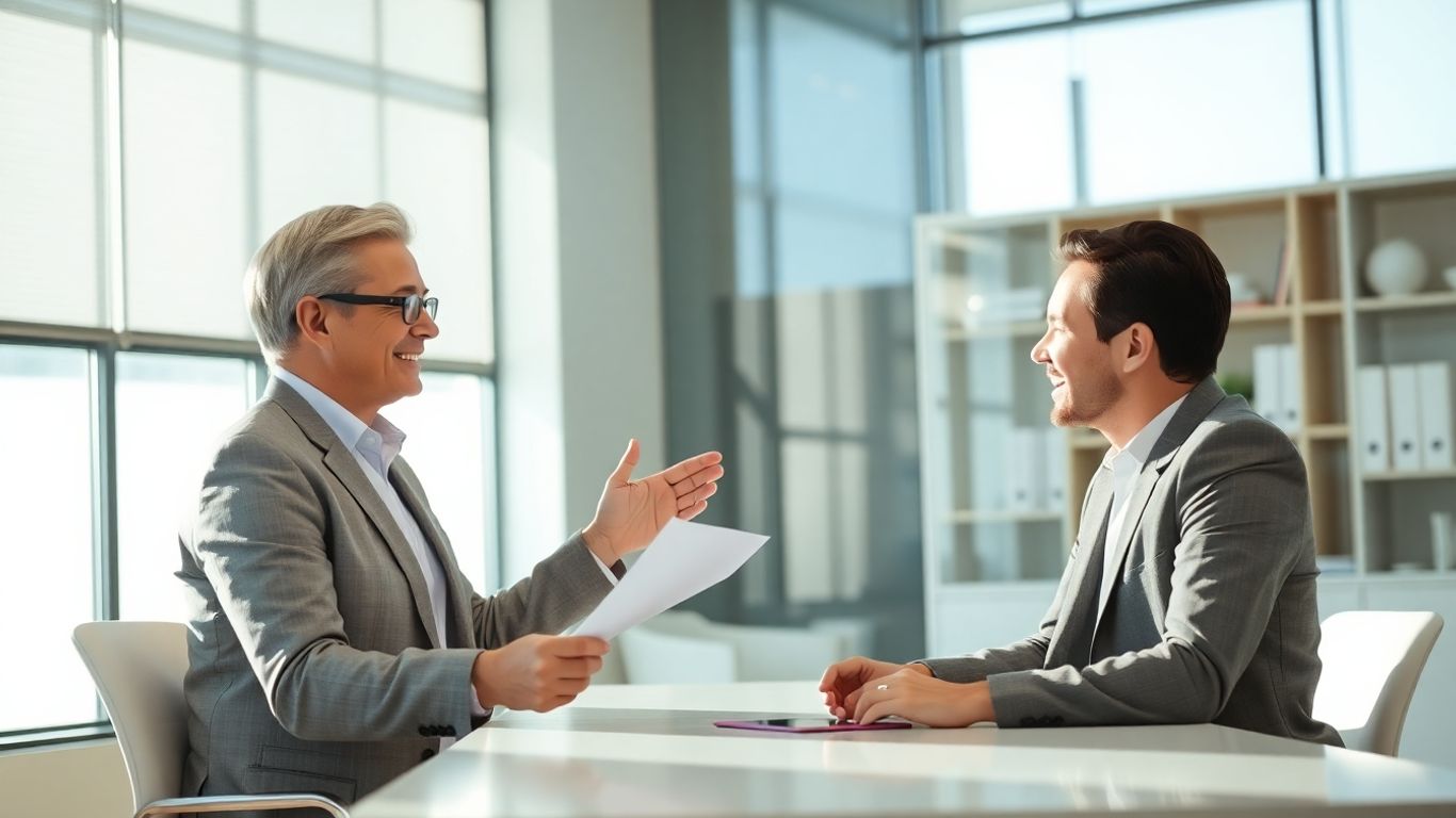 Versicherungsberater und Kunde im Gespräch