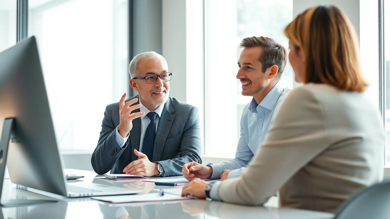 Versicherungsberater und Kunde im Gespräch