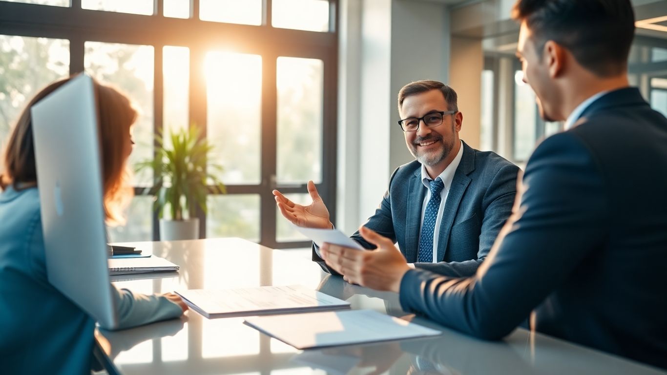 Versicherungsberater und Kunde im Gespräch