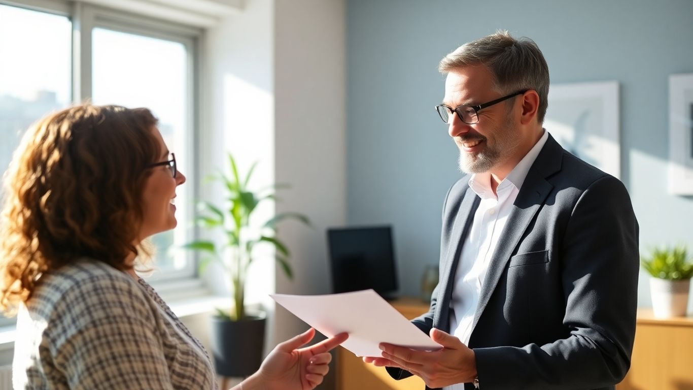 Berater und Kunde im Gespräch im Büro