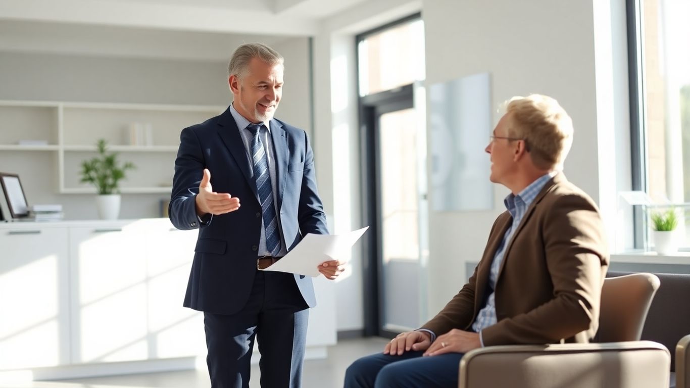 Zahnarzt lächelt in moderner Praxis