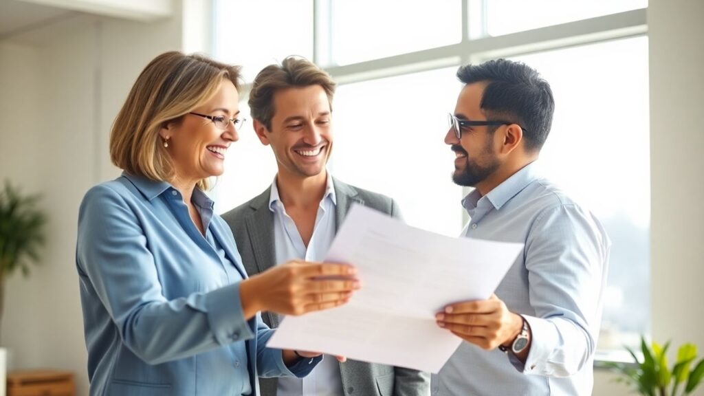 Berater und Kunde im Gespräch im Büro