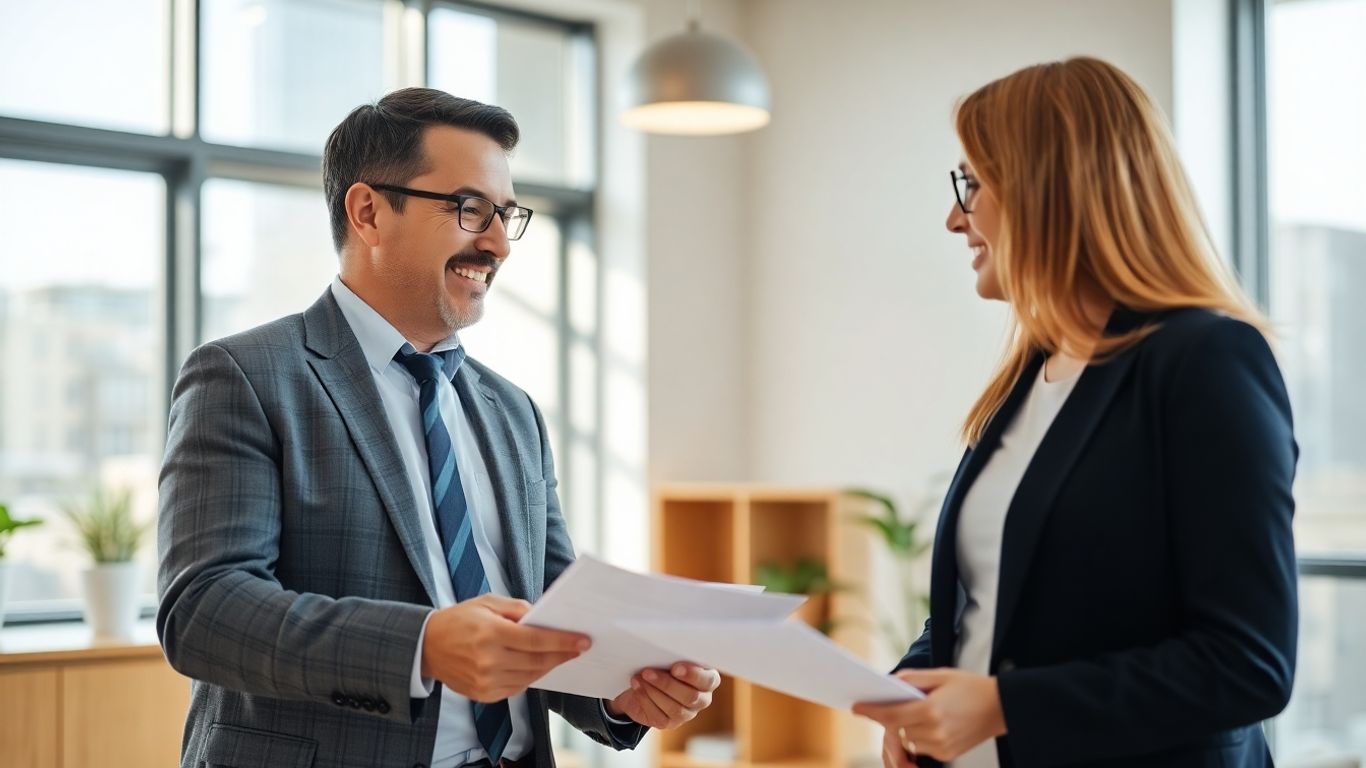 Berater und Kunde im Gespräch im Büro