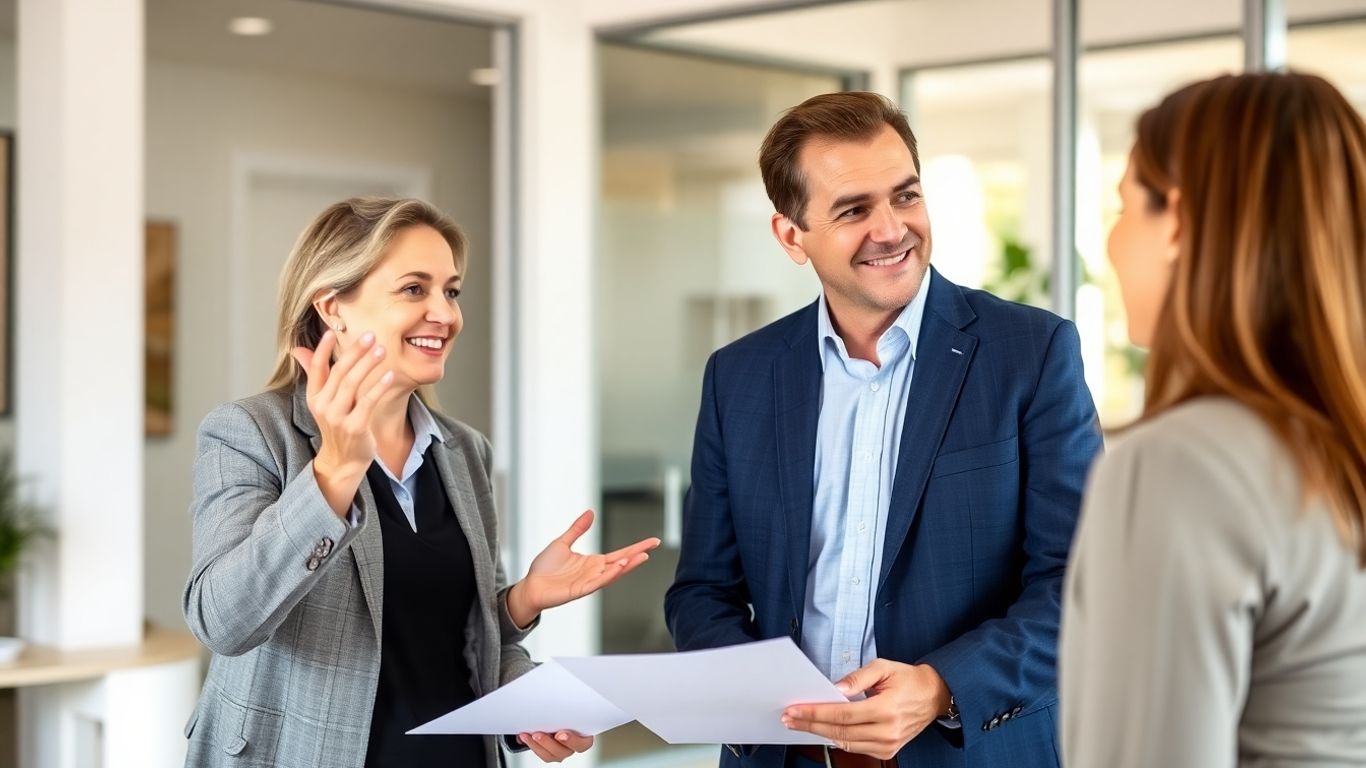 Versicherungsberater und Kunde im Gespräch im Büro