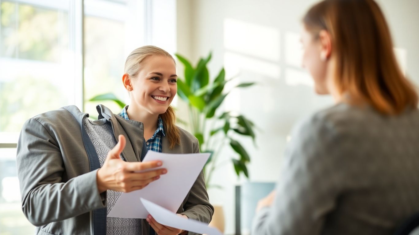 Versicherungsberater und Kunde im Gespräch im Büro