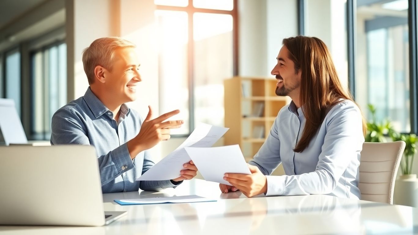Versicherungsberater und Kunde im Gespräch