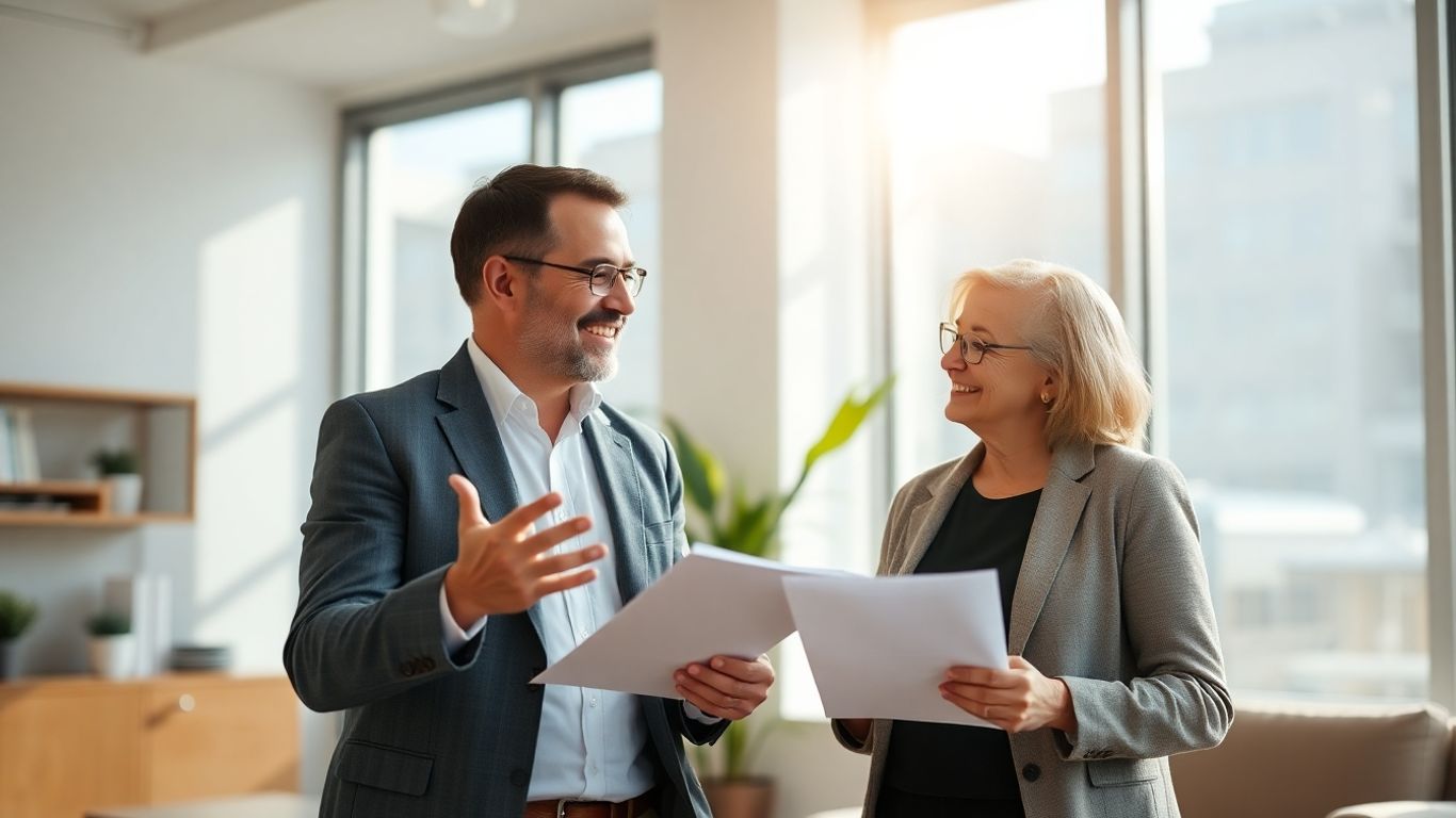 Berater und Kunde im Gespräch über Berufsunfähigkeitsversicherung