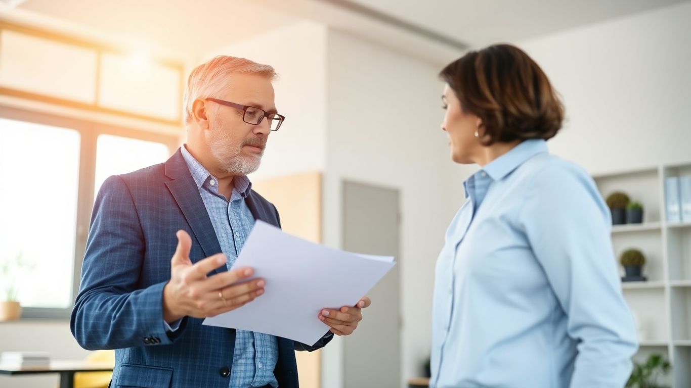 Berufsberatung und Kunde im Gespräch