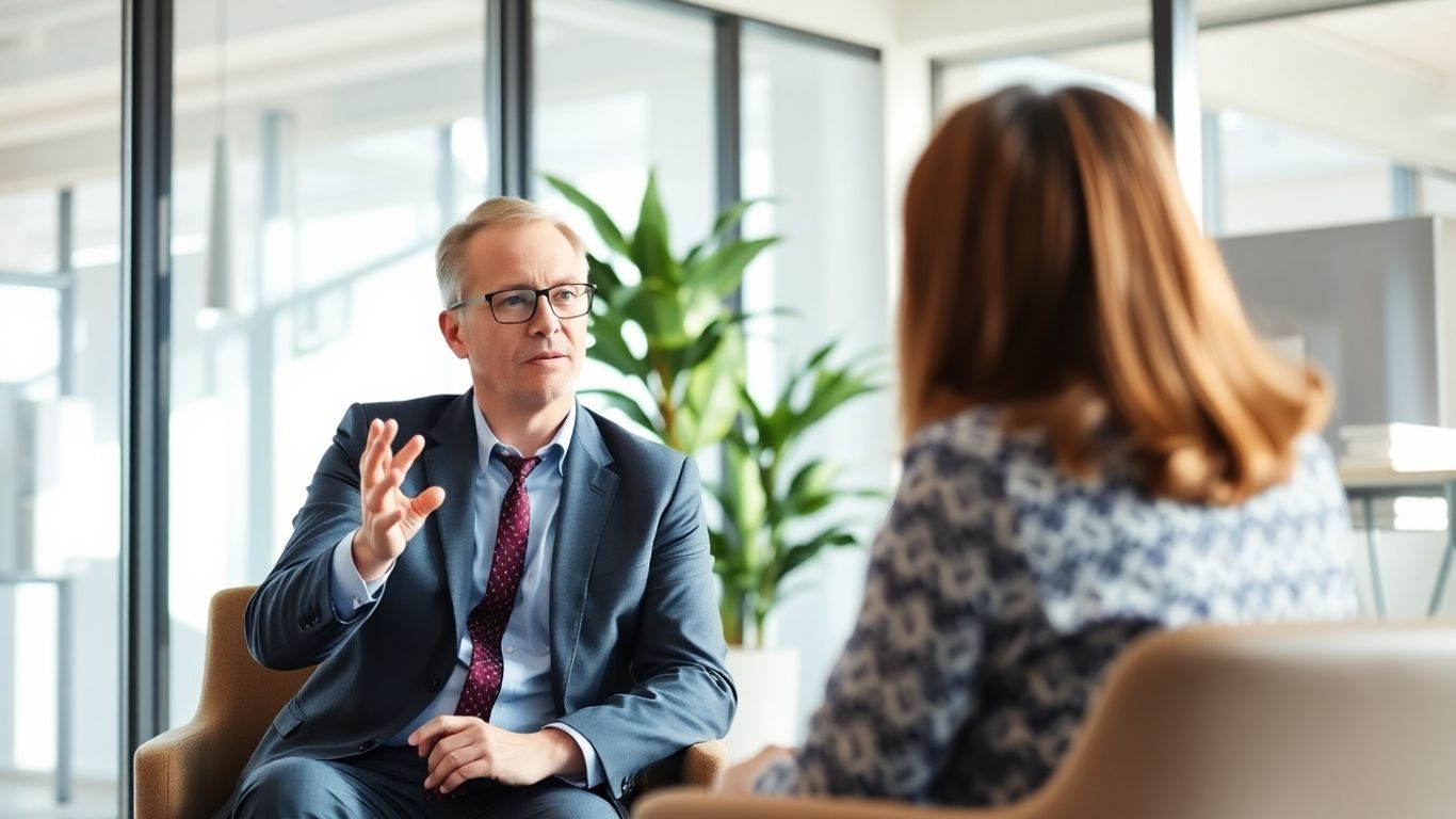 Versicherungsberater und Kunde im Gespräch
