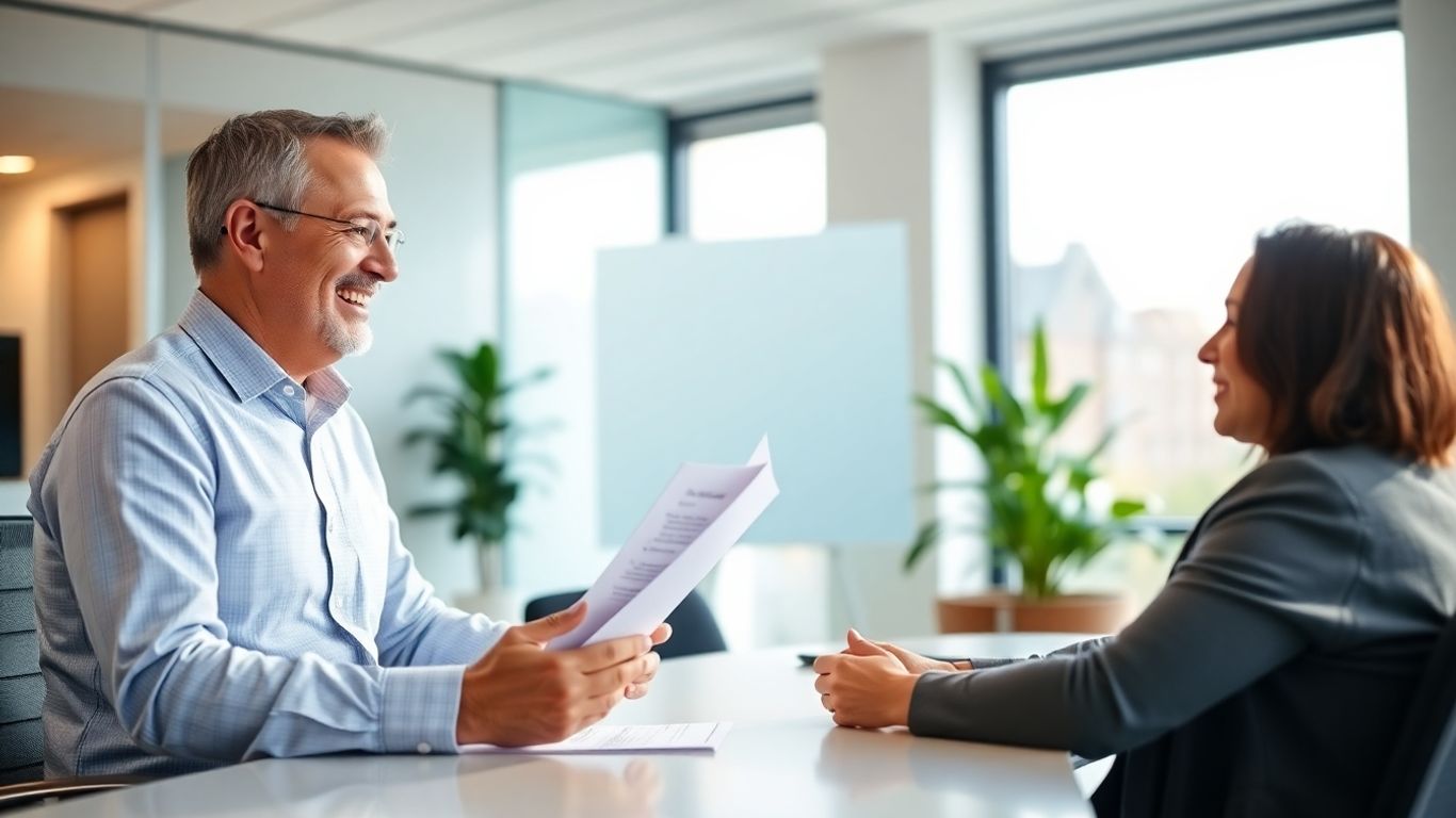 Berater und Kunde im Gespräch im Büro