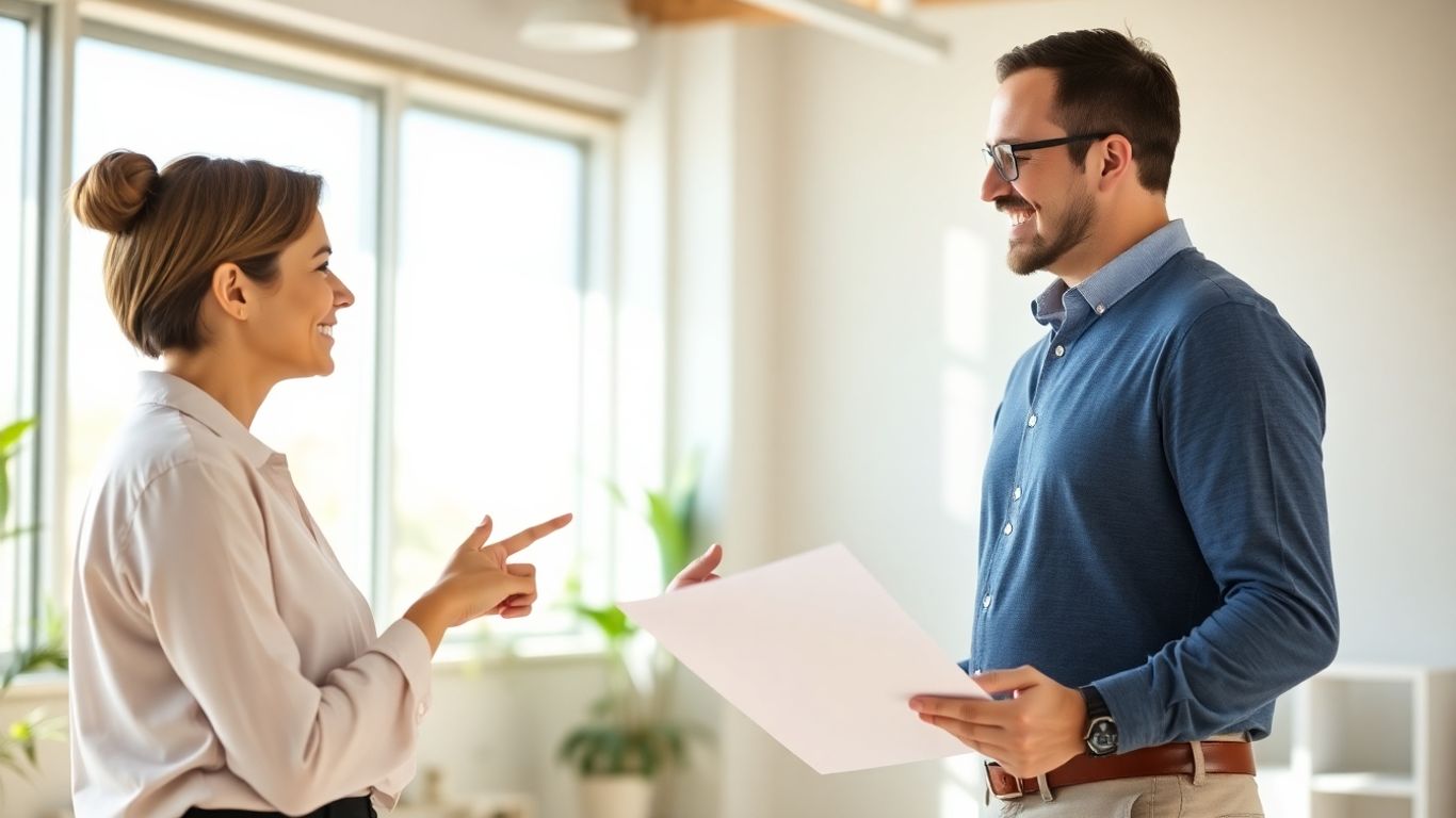 Versicherungsberater und Kunde im Gespräch im Büro
