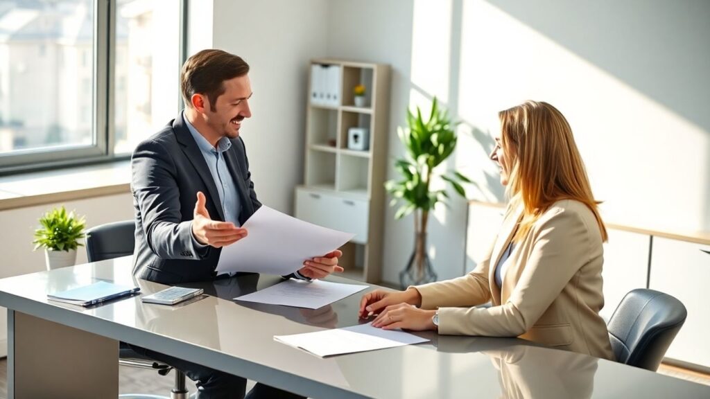 Selbstständiger im Gespräch mit Versicherungsberater