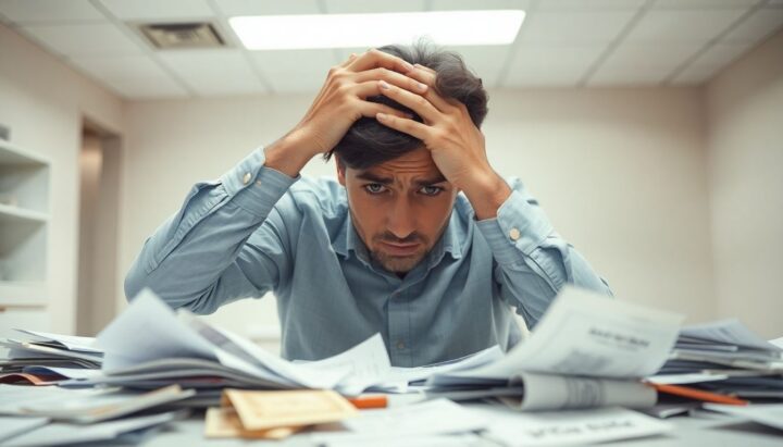 Panicked customer overwhelmed by insurance insolvency.